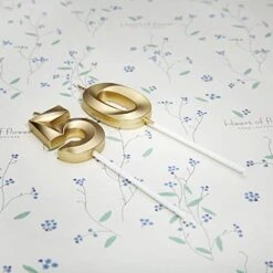 Bailym 50th Birthday Candles,Gold Number 50 Cake Topper For Birthday Decorations Party Decoration