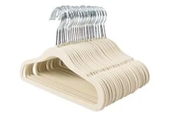 Finnhomy Non-Slip Clothes Hanger For Baby And Kids 30-Pack Velvet Hangers With 10 Finger Clips,Beige -GENERIC Shop 41iR8ADicLL