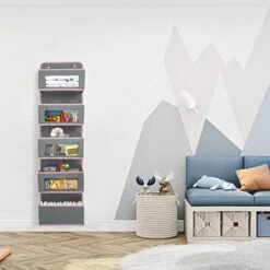 Vercord Door Hanging Organizer Storage Wall Mount Organization Foldable Hanging Shelves Kids Toy 5 Pocket 4 Clear Window With Metal Hook Grey 13 Vercord Door Hanging Organizer Storage Wall Mount Organization Foldable Hanging Shelves Kids Toy 5 Pocket 4 Clear Window With Metal Hook Grey -GENERIC Shop 41ie3q8x04L