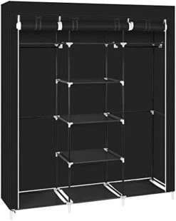 Knocbel 69" Tall Freestanding Closet Organzier Clothes Garment Rack With Storage Shelves & 2 Hanging Rods (Black) 16 Knocbel 69" Tall Freestanding Closet Organzier Clothes Garment Rack With Storage Shelves & 2 Hanging Rods (Black) -GENERIC Shop 41ieJIdBL. AC