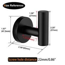 Nolimas Towel Coat Hook Matte Black SUS304 Stainless Steel Bathroom Clothes Cabinet Closet Sponges Robe Hook Wall Mounted Round Kitchen Heavy Duty Door Hanger 2 Packs -GENERIC Shop 41iro3hQJdL