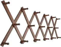 SKOLOO Accordion Wall Hanger, Modern Expandable Coat Rack Wall Mounted, Solid Wooden Wall Hat Rack, 14 Peg, Walnut -GENERIC Shop 41j1ZE4N9L. AC