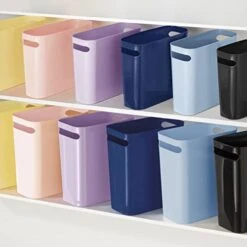 MDesign Plastic Slim Large 2.5 Gallon Trash Can Wastebasket, Classic Garbage Container Recycle Bin For Bathroom, Bedroom, Kitchen, Home Office, Outdoor Waste, Recycling, Aura Collection - (Light Purple, Pack Of 1) -GENERIC Shop 41j84kVCQTL