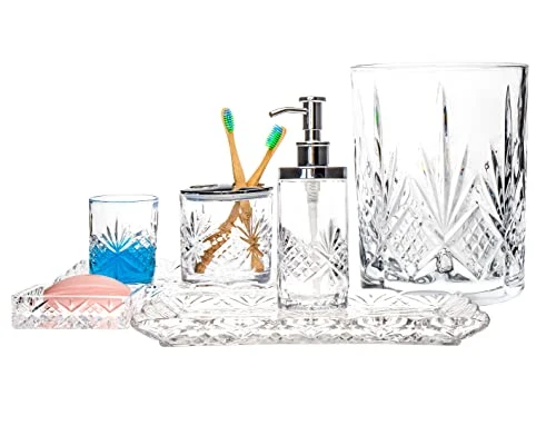 Godinger Dublin Bath Bucket Crystal Wastebasket Garbage Can 2 Godinger Dublin Bath Bucket Crystal Wastebasket Garbage Can - Image 2