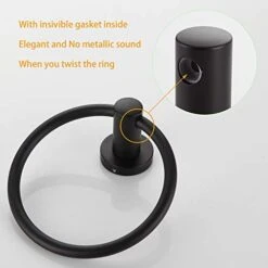 Towel Ring For Bathroom 304 Stainless Steel Rust Proof, 2 Pack Towel Ring, Hand Towel Holder No Drilling Heavy Duty Simple Round Towel Holder Wall Mount Towel Rack (Matte Black) -GENERIC Shop 41jRc2HHMJL