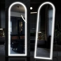 RGB LED Mirror 63"x20", Full Length Mirror With Lights, Body Mirror With Lights-LED Stand Up Mirror, Wall Mounted Hanging Mirror, Bedroom Body Mirror With Dimming & 7 Color Modes (White) -GENERIC Shop 41jSIroBEL. AC