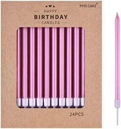 PHD CAKE 24-Count Gold Long Thin Metallic Birthday Candles, Cake Candles, Birthday Parties, Wedding Decorations, Party Candles -GENERIC Shop 41jdUb37d8L. AC