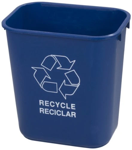 Carlisle FoodService Products 342913REC14 Plastic Recycle Deskside Wastebasket, 13 Quart, Blue 1 Carlisle FoodService Products 342913REC14 Plastic Recycle Deskside Wastebasket, 13 Quart, Blue