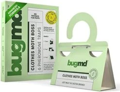 BugMD Clothes Moth Boss Traps (6 Count, Green) - Sticky Glue Bug Repellent Pheromone Attractor For Closets Wardrobes Cabinet Drawers, Moth Balls For Closet, Moth Traps With No Harsh Chemicals -GENERIC Shop 41jmh6voOfL. AC 1