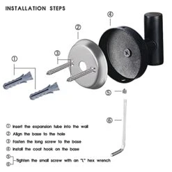 Homagic Towel Hooks Bathroom Hook Wall Towel Hooks 6 Pack Matte Black Coat Hooks, Heavy Duty Robe Hook Holder For Bathroom Kitchen Garage Home Hotel Office Cabinet(Black) -GENERIC Shop 41jzXsDyV8S