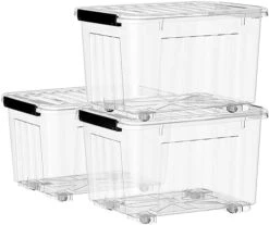 Cetomo 35L*3 Storage Box Storage Bin With Wheels Storage Container With Click Closure And Lid Stackable Transparent Organizer 13 Cetomo 35L*3 Storage Box Storage Bin With Wheels Storage Container With Click Closure And Lid Stackable Transparent Organizer -GENERIC Shop 41k10RwQCDL. AC