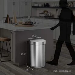 Simplehuman 45 Liter / 12 Gallon Semi-Round Automatic Sensor Trash Can, Brushed Stainless Steel 10 Simplehuman 45 Liter / 12 Gallon Semi-Round Automatic Sensor Trash Can, Brushed Stainless Steel -GENERIC Shop 41kAu9qXTxL