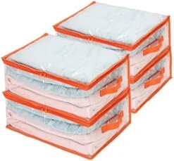 Fixwal 4pcs Clear Storage Bags, Sweater Storage Bags Bed Sheet Organizer Foldable Plastic Vinyl Storage Bags Totes For Clothes, Blankets With Zipper For Closet (35l, 9.5 Gallons) 15 Fixwal 4pcs Clear Storage Bags, Sweater Storage Bags Bed Sheet Organizer Foldable Plastic Vinyl Storage Bags Totes For Clothes, Blankets With Zipper For Closet (35l, 9.5 Gallons) -GENERIC Shop 41kDvXXx7vL. AC