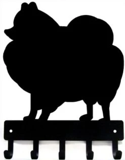 The Metal Peddler Pomeranian Dog - Key Holder For Wall - Small 6 Inch Wide - Made In USA; Gift For Dog Lovers