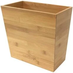 Bamboo Waste Basket | Waste Basket For Bathroom | Waste Basket For Office | Great Office Trash Cans For Near Desk | Bathroom Trash Can | Bedroom Trash Can | Trash Can Small Wastebasket Bamboo Decor (1, 10,6" X 5.75" X 10")