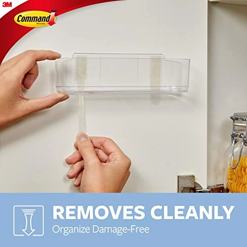 Command Medium Caddy, Clear, With 4 Clear Indoor Strips, Organize Damage-Free 4 Command Medium Caddy, Clear, With 4 Clear Indoor Strips, Organize Damage-Free - Image 4