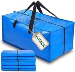 Uhogo Moving Bags 90L - 6 Blue Heavy Duty Extra Large Storage Bags For Clothes - Strong Handles Backpack Straps Zipper Moving Totes - Packing Moving College Traveling Christmas Storage Bags -GENERIC Shop 41krmRVw8 L. AC