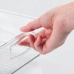 MDesign Small Plastic Bathroom Storage Container Bins With Handles For Organization In Closet, Cabinet, Vanity Or Cupboard Shelf, Accessory Organizer - Ligne Collection - 8 Pack, Clear -GENERIC Shop 41lWQWbgxLL