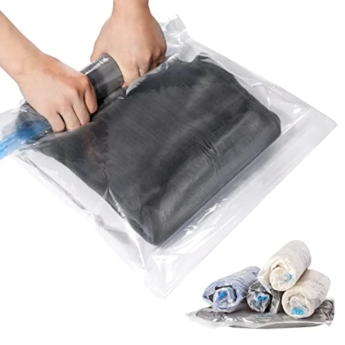 Roll-up Vacuum Bags For Travel, No Vacuum Pump Needed Vacuum Storage Bags For Luggage Packing- Saves 80% Of Storage Space 1 Roll-up Vacuum Bags For Travel, No Vacuum Pump Needed Vacuum Storage Bags For Luggage Packing- Saves 80% Of Storage Space