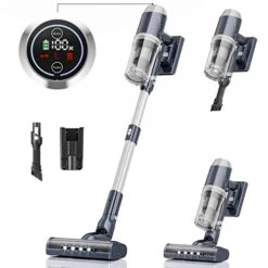 ORFELD Cordless Vacuum Cleaner, 33Kpa Stick Vacuum, Smart LED Touch Screen Cordless Vacuum, Max 60mins Runtime, 6 In 1 Lightweight Handheld Quiet Vacuum Cordless For Pet Hair, Carpet & Hardwood Floor