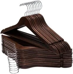 ELONG HOME Solid Wooden Hangers, 20 Pack Wood Hangers With Extra Smooth Finish, Precisely Cut Notches And Chrome Swivel Hook, Wooden Clothes Hangers For Shirt Suit Jacket Dress 11 ELONG HOME Solid Wooden Hangers, 20 Pack Wood Hangers With Extra Smooth Finish, Precisely Cut Notches And Chrome Swivel Hook, Wooden Clothes Hangers For Shirt Suit Jacket Dress -GENERIC Shop 41mBz6TeqYL. AC