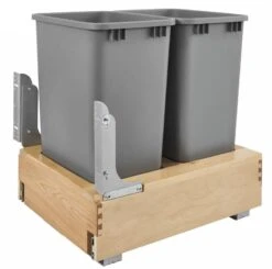 Rev-A-Shelf 4WCBM-2430DM-2 Double 30-Quart Maple Bottom Mount Kitchen Pullout Trash Can Waste Container With Soft Open & Close Slide System, Silver 19 Rev-A-Shelf 4WCBM-2430DM-2 Double 30-Quart Maple Bottom Mount Kitchen Pullout Trash Can Waste Container With Soft Open & Close Slide System, Silver -GENERIC Shop 41mOz30wOCL