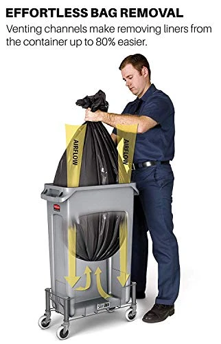 Rubbermaid Slim Jim Trash Can Waste Bin With Venting Channels, Blue Recycling For Kitchen/Office/Workspace, Pack Of 4 4 Rubbermaid Slim Jim Trash Can Waste Bin With Venting Channels, Blue Recycling For Kitchen/Office/Workspace, Pack Of 4 - Image 4