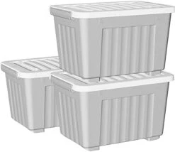 Cetomo 35L*6 Plastic Storage Box,Gray, Tote Box, Organizing Container With Durable Lid And Secure Latching Buckles, Stackable And Nestable, 6Pack, With Buckle -GENERIC Shop 41msiX6Ut8L. AC 1