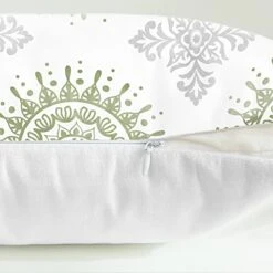 CaliTime Throw Pillow Cases Pack Of 2 Cozy Fleece Mandala Floral Medallion Compass Decorative Cushion Covers For Couch Bed Sofa Farmhouse Decoration 18 X 18 Inches Sage Green Grey -GENERIC Shop 41mslMPBwhL