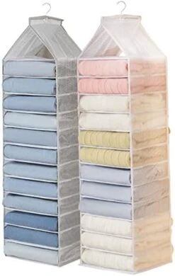 AARAINBOW 2 Packs Yoga Legging Storage Organizer, Hanging Closet Organizer With 24 Roll Compartments Hanging Clothes Storage Bag For Pants, Tank Top, Towel, T-Shirt (24 Pockets, Black Purple) -GENERIC Shop 41n4GAAzX9L. AC