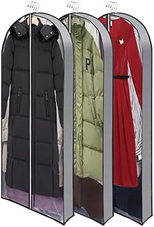 Wutrye 40" Full Clear Garment Bags For Hanging Clothes With 6" Gusset 2 Zippers Transparent Suit Bags Protector Cover For Travel Moving Closet Storage Moth Proof Sweater Jacket Coat Shirts 3 Packs 14 Wutrye 40" Full Clear Garment Bags For Hanging Clothes With 6" Gusset 2 Zippers Transparent Suit Bags Protector Cover For Travel Moving Closet Storage Moth Proof Sweater Jacket Coat Shirts 3 Packs - Image 14