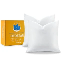 OTOSTAR Pack Of 2 Down And Feather Throw Pillow Inserts, 28 X 28 Soft Fluffy Square Pillow Inserts With 100% Cotton Cover Decorative Pillows For Sofa Couch Bed-White -GENERIC Shop 41nW5gi3z2L