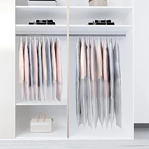 Univivi Clear Garment Bags For Hanging Clothes 60 Inch Clear Dress Bags For Storage 6Pack Suit Cover For Long Gown Coat 3 Univivi Clear Garment Bags For Hanging Clothes 60 Inch Clear Dress Bags For Storage 6Pack Suit Cover For Long Gown Coat - Image 3
