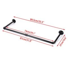 Sumnacon 31.9 Inch Industrial Pipe Clothing Rack Bar - Heavy Duty Rustic Coat Hanger With Screws, Wall-Mounted Metal Garment Holder Rack For Retail Display/Laundry/Boutique/Clothing Store, Black -GENERIC Shop 41o8Mgp2ToL