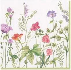 French Floral Paper Cocktail Napkins - 20 Per Package