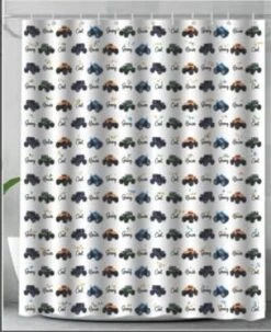 Monster Jam Truck Shower Curtain Kids Bathroom Decor Boys Room Monster Truck Shower Curtain Set 72" Wx72" L With 12 Hooks, Cartoon Car Waterproof Polyester Fabric Bath Curtain Restroom Accessories -GENERIC Shop 41ocAv0WHzL. AC