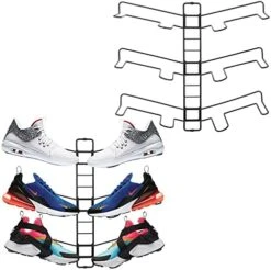 MDesign Modern Metal Shoe Organizer Display & Storage Shelf Rack - Adjustable Shelves Hang & Store Kicks, Running, Basketball, Tennis Shoes - 3 Tier, Each Wall Mount Unit Holds 6 Shoes, 2 Pack, Gray 18 MDesign Modern Metal Shoe Organizer Display & Storage Shelf Rack - Adjustable Shelves Hang & Store Kicks, Running, Basketball, Tennis Shoes - 3 Tier, Each Wall Mount Unit Holds 6 Shoes, 2 Pack, Gray -GENERIC Shop 41oi42figDS. AC