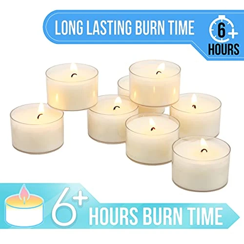 Stonebriar 96 Pack Unscented 6 To 7 Hour Extended Burn Time Clear Cup Tea Light Candles,White 3 Stonebriar 96 Pack Unscented 6 To 7 Hour Extended Burn Time Clear Cup Tea Light Candles,White - Image 3