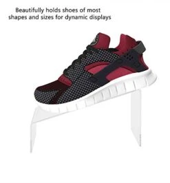 12 Pack Acrylic Shoe Display Stand Clear Premium Lucite Fits Sneakers 4 Inch Wide Slanted 9 Inch Deep Footwear Showcase Riser With Heel Stop For Retail Shops And Clothing Stores By Marketing Holders -GENERIC Shop 41ovVcck2gL