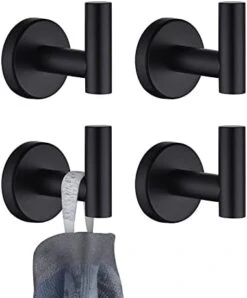 JQK Black Bathroom Towel Hook, Coat Robe Clothes Hook For Bathroom Kitchen Garage Wall Mounted (2 Pack), 304 Stainless Steel Matte Black, TH100-PB-P2 -GENERIC Shop 41owJC1uqZL. AC