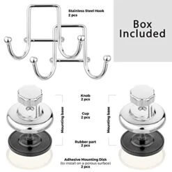 HASKO Accessories - Powerful Vacuum Suction Cup Hooks - Organizer For Towel, Bathrobe And Loofah - Strong Stainless Steel Towel Hooks For Bathroom & Kitchen, Towel Hanger Storage (2 Pack) -GENERIC Shop 41ozNw3EjfL