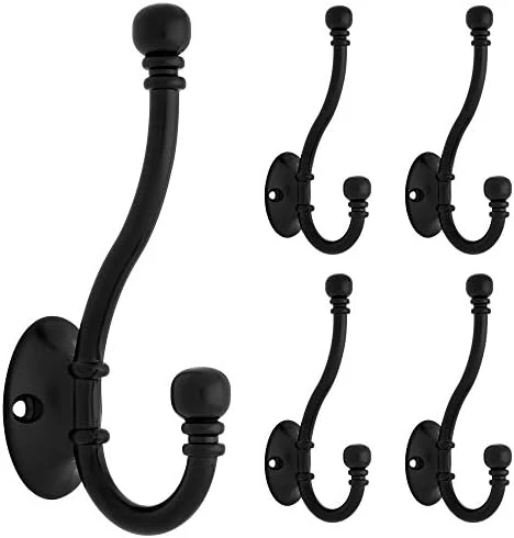 Franklin Brass Ball End Coat And Hat Hook Wall Hooks 5-Pack, Flat Black, FBCHHB5-FB-C 4 Franklin Brass Ball End Coat And Hat Hook Wall Hooks 5-Pack, Flat Black, FBCHHB5-FB-C - Image 4
