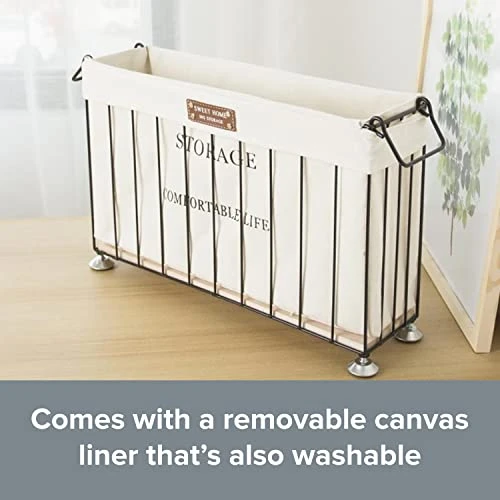 Metal Rack Storage Organizer - Wire Basket File Organizer - Magazine Holder - Metal Wire Rack Caddy W/ Wheels & Removable Liner - Slim Small Basket Storage Container, 19.7x5x13.8” Black Wire Basket 4 Metal Rack Storage Organizer - Wire Basket File Organizer - Magazine Holder - Metal Wire Rack Caddy W/ Wheels & Removable Liner - Slim Small Basket Storage Container, 19.7x5x13.8” Black Wire Basket - Image 4