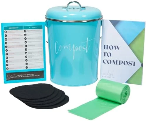 Compost Tumbler, Kitchen Compost Bin Countertop, Indoor Compost Bin Kitchen, Compost Bucket Kitchen, Compost Bins, Compost Caddy, Counter Food Composter For Kitchen, Greige (Beige-Grey) Compost Pail 8 Compost Tumbler, Kitchen Compost Bin Countertop, Indoor Compost Bin Kitchen, Compost Bucket Kitchen, Compost Bins, Compost Caddy, Counter Food Composter For Kitchen, Greige (Beige-Grey) Compost Pail - Image 8