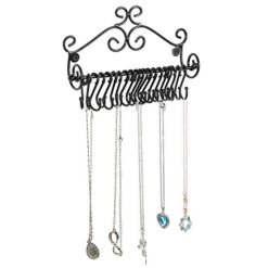 MyGift Jewelry Organizer - Wall Mounted Black Metal Scrollwork Design Necklace Holder Jewelry Display Storage Rack With 20 Hanging S-Hooks 12 MyGift Jewelry Organizer - Wall Mounted Black Metal Scrollwork Design Necklace Holder Jewelry Display Storage Rack With 20 Hanging S-Hooks -GENERIC Shop 41pPK3L5Z9L