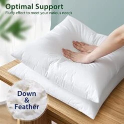 OTOSTAR Pack Of 2 Down And Feather Throw Pillow Inserts, 28 X 28 Soft Fluffy Square Pillow Inserts With 100% Cotton Cover Decorative Pillows For Sofa Couch Bed-White -GENERIC Shop 41pYyyscV5L