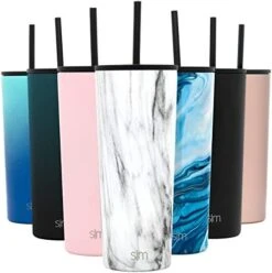 Simple Modern Insulated Tumbler With Lid And Straw | Iced Coffee Cup Reusable Stainless Steel Water Bottle Travel Mug | Gifts For Women Men Her Him | Classic Collection | 24oz | Ocean Geode -GENERIC Shop 41parq36iOL. AC