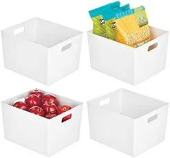 MDesign Plastic Kitchen Organizer - Storage Holder Bin With Handles For Pantry, Cupboard, Cabinet, Fridge/Freezer, Shelves, Counter - Holds Canned Food, Snacks - Ligne Collection - 4 Pack - Clear 13 MDesign Plastic Kitchen Organizer - Storage Holder Bin With Handles For Pantry, Cupboard, Cabinet, Fridge/Freezer, Shelves, Counter - Holds Canned Food, Snacks - Ligne Collection - 4 Pack - Clear -GENERIC Shop 41pc3pkfuL. AC
