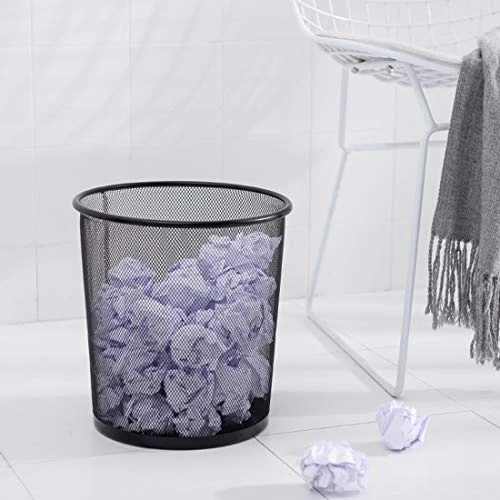 LAWEI 4 Pack Trash Can Mesh Round Open Top Wastebasket - 2.5 Gallon Recycling Bins Garbage Waste Baskets For Office Home 6 LAWEI 4 Pack Trash Can Mesh Round Open Top Wastebasket - 2.5 Gallon Recycling Bins Garbage Waste Baskets For Office Home - Image 6