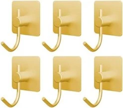 VAEHOLD Adhesive Wall Hooks, Heavy Duty Sticky Holder Waterproof Aluminum Towel Hooks For Hanging Coat, Hat, Key, Clothes, Closet Hook Wall Mount For Kitchen, Bathroom, Office (6, Black) -GENERIC Shop 41pt6hn3LKL. AC